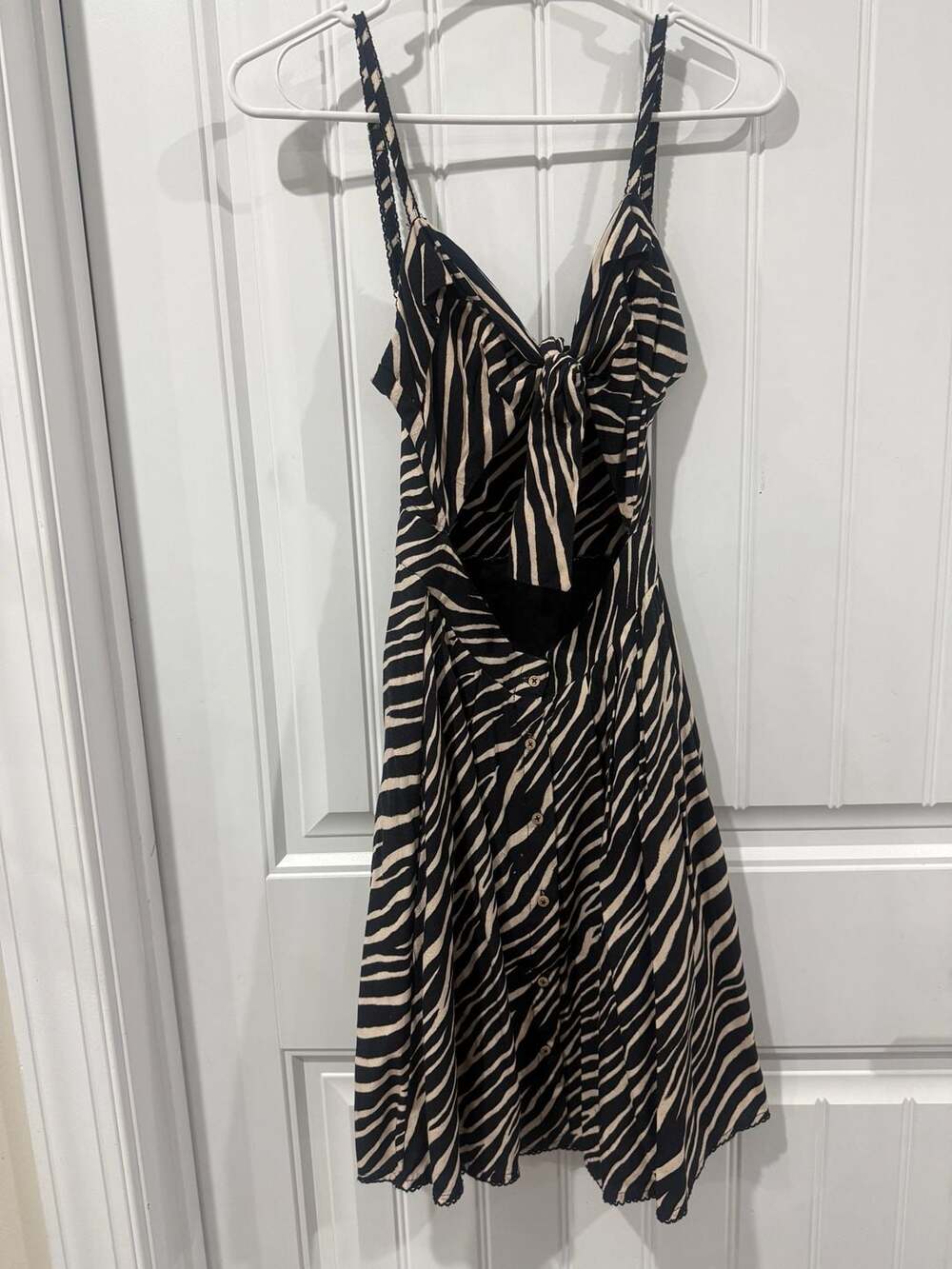 Agua Bendita Karen Jambo Zebra Print Cutout Mini Dress Resort Vacation XS S - Picture 2 of 7